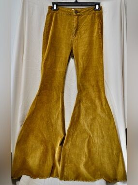 Free People Mustard Corduroy Waistband Pants